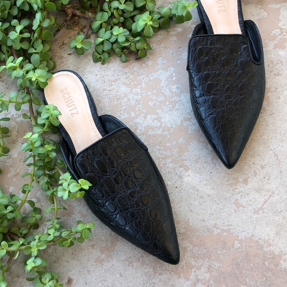 leather slide mules